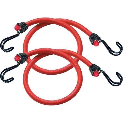 3020EURDAT Elastische Bandhaken [2er-Set] [Umgekehrter Haken] – Ideal zum Tragen von Gegenständen, Packen, Camping, Rot, 60 cm (1/5)