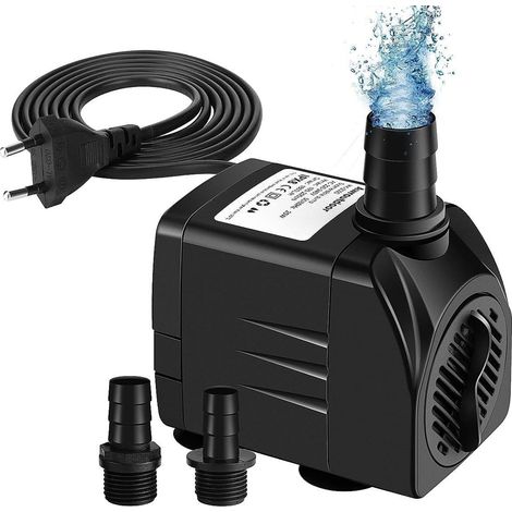25-W-Tauchpumpe, 1500 l/h Aquariumpumpe für Teich, Brunnen, Aquarium, Garten, Tauchpumpe mit 2 Düsen 13 mm–16 mm (25 W) (1/5)