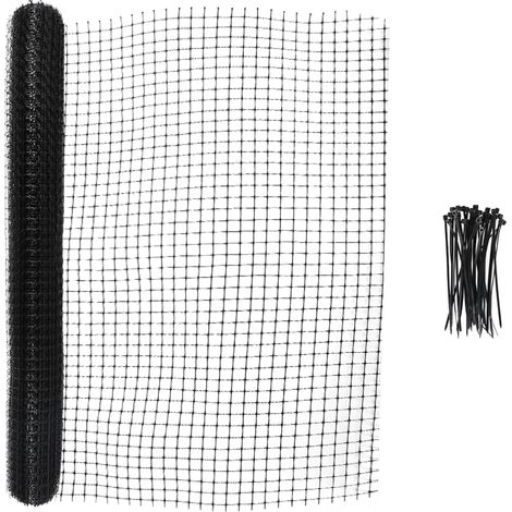 Lot de filet de protection pour chat - Anti-rouille - Avec grille de 10 m x 65 cm - Clôture en plastique (filet pour chat de 10 m) (1/5)