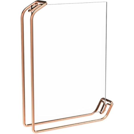 Cadre photo en acrylique or rose double face, présentoir de menu A4, support en métal pour cadre photo horizontal et vertical (or rose, 8,2 x 11,6) (1/4)