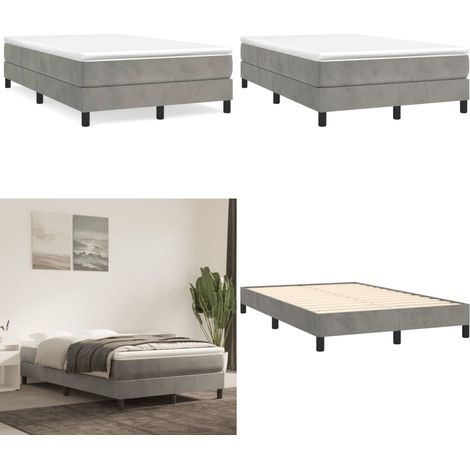 Boxspringbett mit Matratze Hellgrau 120x190 cm Samt - Samtbett - Boxspringbett - Doppelbett - Schlafzimmermöbel - Luxusbett - Home & Living (1/5)