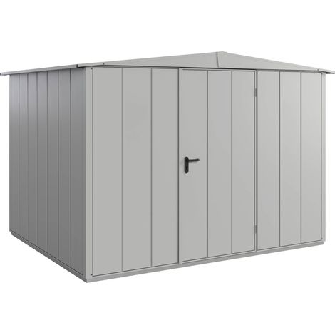 Hörmann Metall-Gerätehaus Berry Modern mit Satteldach Typ 3, 324 x 248 cm, weißaluminium, 8 m², 1-flüglige Tür (1/5)