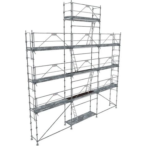 Tubesca Comabi – Échafaudage fixe de façade R200 – Surface de travail 88 m² – Hauteur de plancher 8 m – Montage sécurisé par 1 opérateur – Recommandé par CARSAT