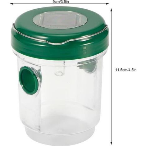 Betian-Piège à Guêpes Solaire Piège à Frelons d'Abeille Réutilisable Extérieur avec Lumière LED en Plastique (1/4)