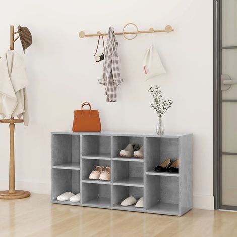 Zapatero madera contrachapada gris hormigón 103x30x55cm vidaXL (1/2)