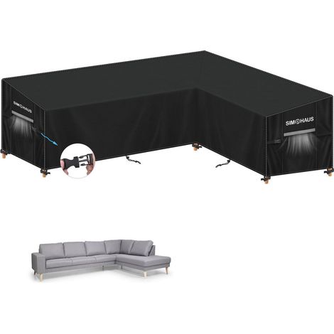Abdeckplane L-Form Gartenmöbel Ecksofa, wasserdicht, 420D Oxford, 260x220cm (1/5)