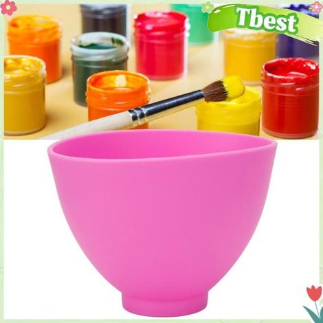 Tbest Bol de mélange en Silicone Bol à mélanger en Silicone, réutilisable, résistant à la chaleur, pour masque beaute dents Rose (1/5)