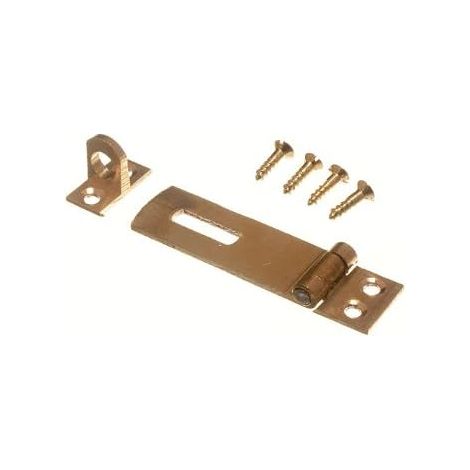 Lot de 10 agrafes et agrafes pouvant être utilisées avec cadenas – Laiton poli 50 mm (1/2)