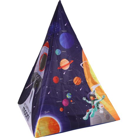 Tente de jeu pliable pour enfants sur le thème de l'espace, utilisable à l'intérieur comme à l'extérieur, idéale pour l'exploration cosmique. (1/5)