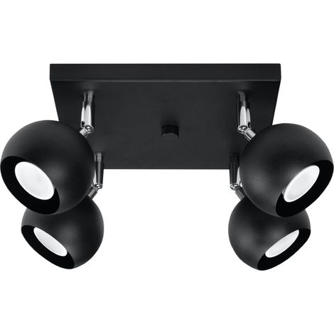 Lámparas de techo Oculare negro acero 4xGU10 25cm Sollux (1/2)