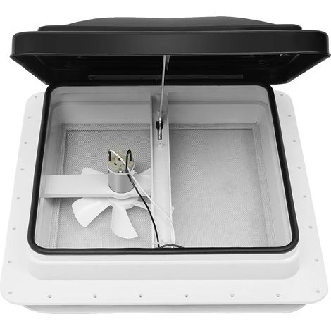 Ventilation de toit, lucarne, moustiquaire, construction en plastique durable, Noir Blanc (1/2)