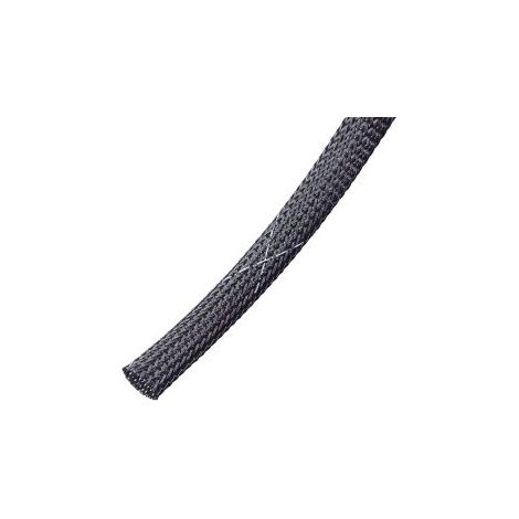Gaine Tressée 12mm RS PRO, Noir en PET, 100m ( Prix pour Bobine de 100 Mètres )