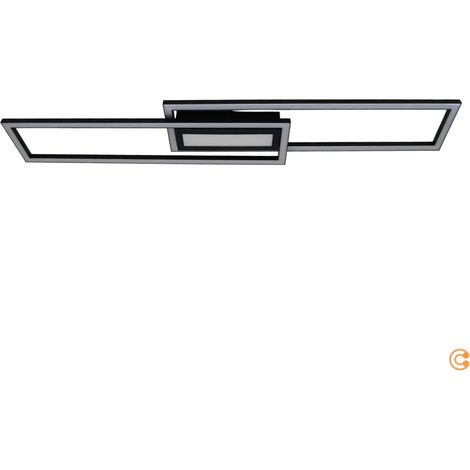 Plafonnier rectangulaire 95 cm LED 45W noir ASMIN LD