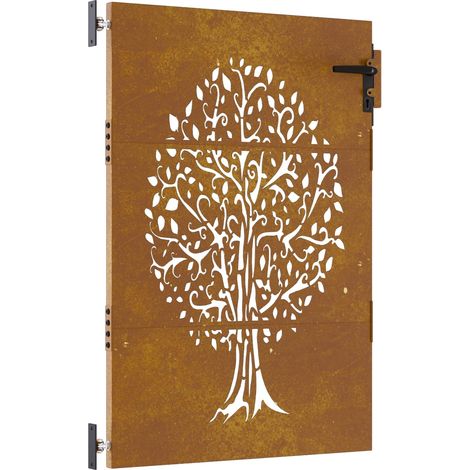 Maison Exclusive - Gartentor 85x150 cm Cortenstahl Baum-Design