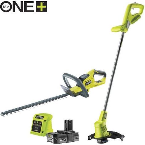 Ryobi – Pack Duo Taille-haies électrique 18V ONE+ avec batterie 2.0Ah – Lames double action pour finition impeccable – 5133005568