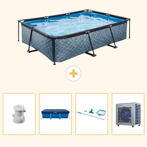 Exit-toys Piscine Exit Rectangulaire - Effet Pierre - 300x200x65 cm - 5-pièces S283 (1/5)