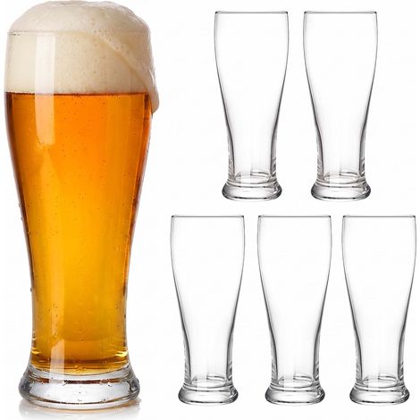 Set mit 6 durchsichtigen Biergläsern, 460 ml, spülmaschinenfest (1/5)