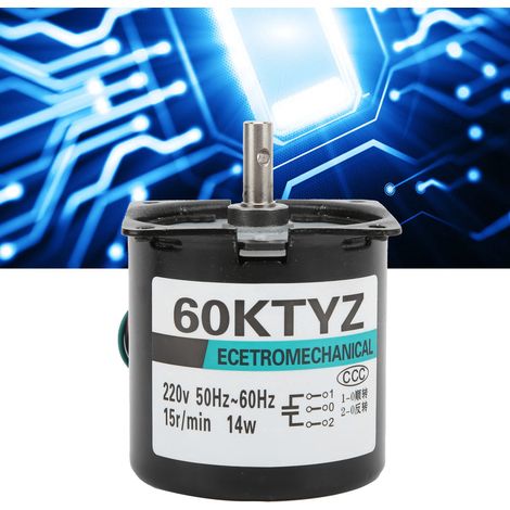 XD60KTYZ+ AC-Synchronmotor mit Halterung, 14 W, Permanentmagnet, niedrige Drehzahl, bidirektional, hohes Drehmoment, Mittelwelle, 15 U/min, 220 V AC (1/5)