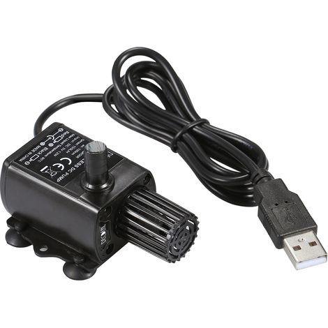 DECDEAL Pompe à eau USB sans balais avec filtre ultra silencieuse mini DC5V submersible étanche IP68 aquarium bassin circulation 150L/H 1.2W hauteur 1m (1/2)