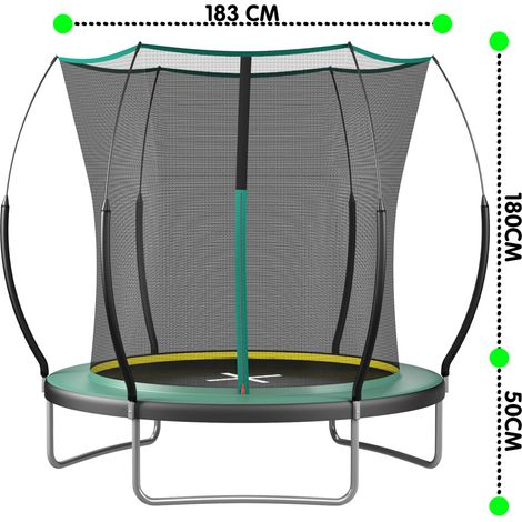 Trampolino da giardino 183 cm senza molle, sicurezza senza giunzioni, rete FloraGrace (1/5)