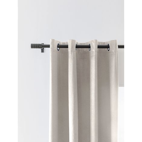 SAMTVORHANG MIT ÖSEN 140x250 WEISS VERDUNKELN