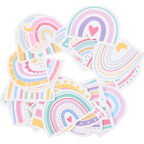 Lot de 100 autocollants décoratifs arc en ciel et nuages (1/5)