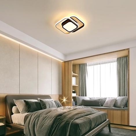 Goeco Plafoniera LED Quadrata Nero 32W 3040 Lumen – Acrilico – Luce Calda 3000K – Incasso per Camera Soggiorno Cucina (Ø33 cm) (1/5)