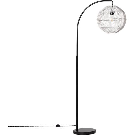 Stehlampe Rattan und Metall Kithnos Schwarz (1/5)