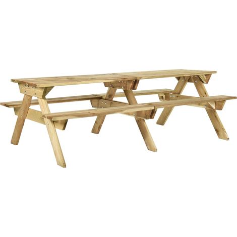 Table de Camping,Table de pique-nique et bancs 220x122x72cm Bois de pin imprégné -23548 (1/5)