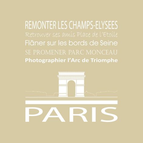 Tableau sur toile Paris Arc de Triomphe beige 30x30 cm - Impression sur Toile Murale Décorative - Image imprimée en HD sur Toile - Toile sur Châssis en Bois FSC - Fabriqué en France (1/4)