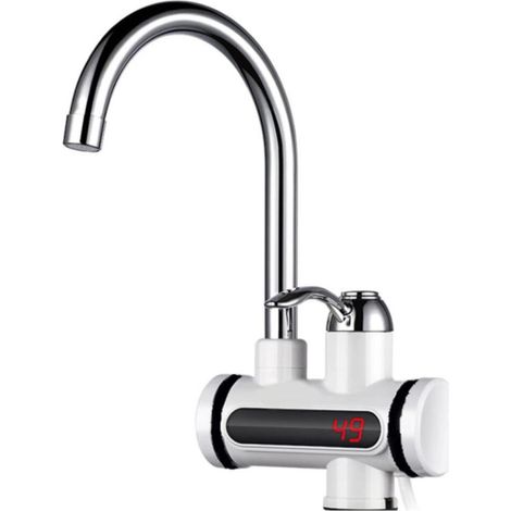 Robinet éLectrique Chaud Instantané 220v 3000w Chauffe Eau de Cuisine LED Robinet éLectrique en Acier Inoxydable ChaudièRe à Eau Chaude Rotative à 360 ° Robinet de Cuisine (1/5)