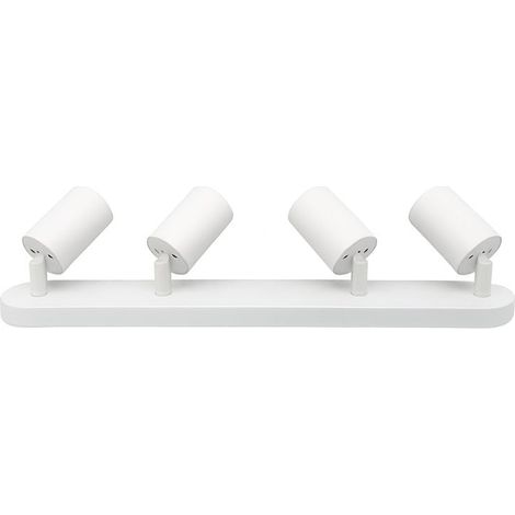 Silamp – Plafonnier 4 spots orientables en aluminium blanc – Compatible ampoules GU10 – Indice de protection IP20 – Design épuré pour intérieur moderne