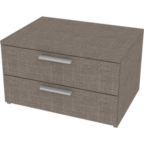 Cassettiera 2 cassetti - Design moderno, chiusura rallentata - Grigio fumo