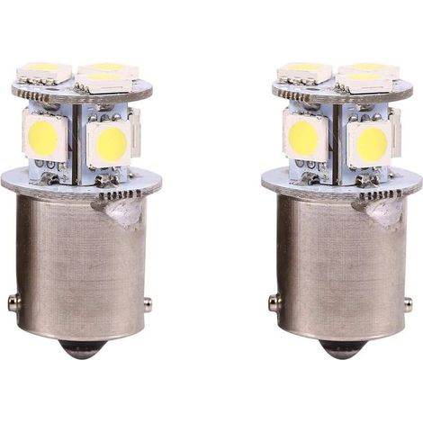 2PCS Feu de Stationnement, 1156 5050-8SMD LED Feux de Freinage Feu Stop R5W Ampoule de Frein de Voiture Lumières Blanc Clignotant/Queue/Inverse