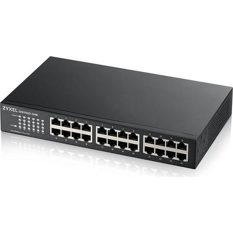 Switch Zyxel GS1100-24E Non Gestito Ethernet Gigabit 10/100/1000 Nero (1/4)