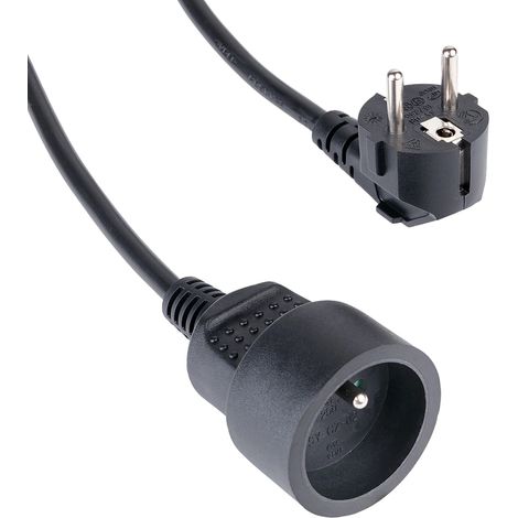 Standard-Verlängerungskabel 2m in Schwarz 3500W (1/3)