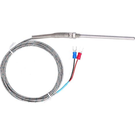 Thermoelement Typ K, Temperaturfühler, Edelstahl, 0600℃, WRNT187 (Rot Schwarz L)