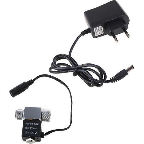 Électrovanne CO2 pour système de régulation de CO2 d'aquarium 12 V CC - Électrovanne basse température pour poissons - Monobloc - Prise UE (1/5)
