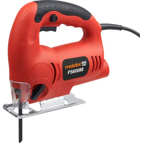 Scie sauteuse pendulaire 600 W, PS600M – 3 niveaux de pendule – Coupes d'onglet à 45° – Adaptateur d'aspirateur/Scie à main avec inserts Soft Grip / 5403120, rouge (1/3)
