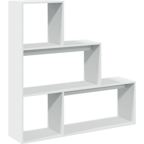 Étagère de Rangement à 3 Niveaux avec Séparateurs, Étagère Diviseur de Pièce Blanche, 123x29x123 cm (1/5)
