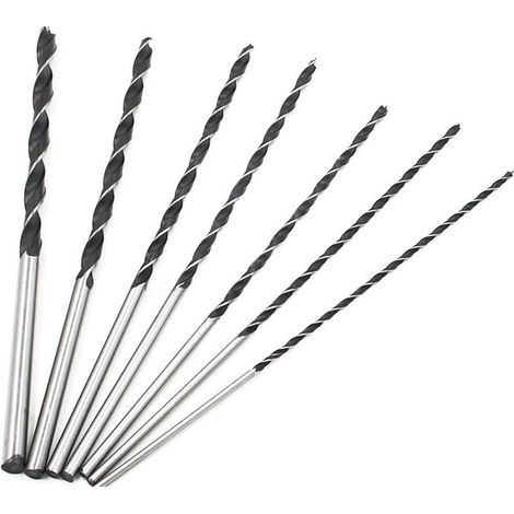 Foret hélicoïdal Extra long 300mm, ensemble d'outils de 7 pièces en acier trempé à haute teneur en carbone 4-10mm pour le perçage du bois (1/5)