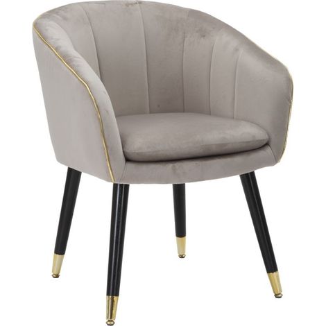 Fauteuil Design en Tissu "Paris" 78cm Gris (1/5)