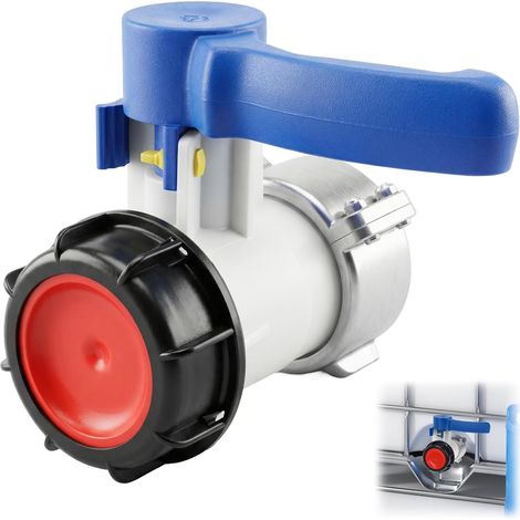 IBC tank tap 1000L, DN40/62mm tank tap, tank adapter, for IBC 1000L containers, water tank, rainwater collection tank (1/5)