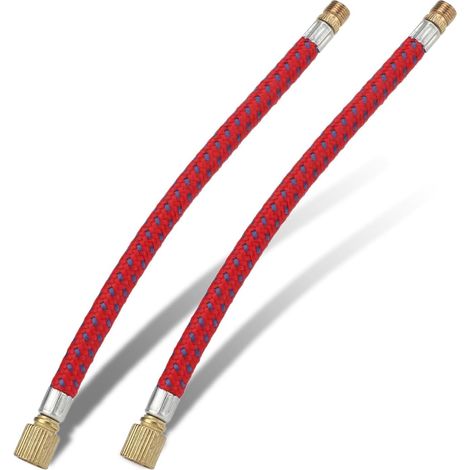2Pcs Tuyau D'extension de Pompe à Vélo, 16,6 cm/6,5 po Rallonge Tube Pompe à Vélo Tuyau D'extension de Pompe à Vélo Nylon Cuivre Double Valve Design Tube de Gonflage pour Pompe à Vélo (1/5)