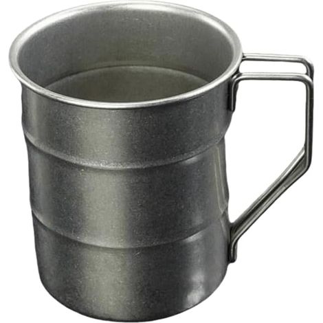 Tasse à bière en acier inoxydable, tasse à café vintage avec poignée pliable pour camping, randonnée, randonnée et pique-nique (500 ml) (1/5)