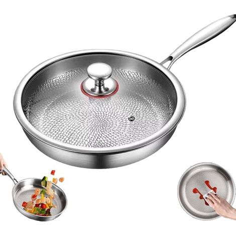 Titan Bratpfanne Titan Antihaft Bratpfanne Gleichmäßige Wärmeleitung und Kratzfestigkeit Hitzebeständig Unbeschichtetes Kochgeschirr, für die mei (1/5)