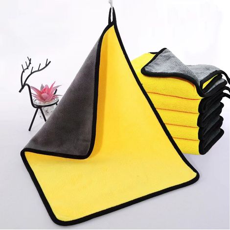 Lot de 7 chiffons de lavage auto 30x40cm double face ultra absorbants et anti-rayures pour nettoyer et sécher les vitres (1/5)