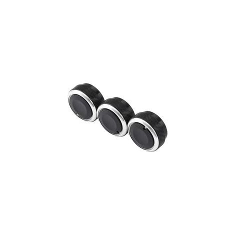 Lot de 3 boutons de climatisation A/C pour Ford Focus, noir (1/5)
