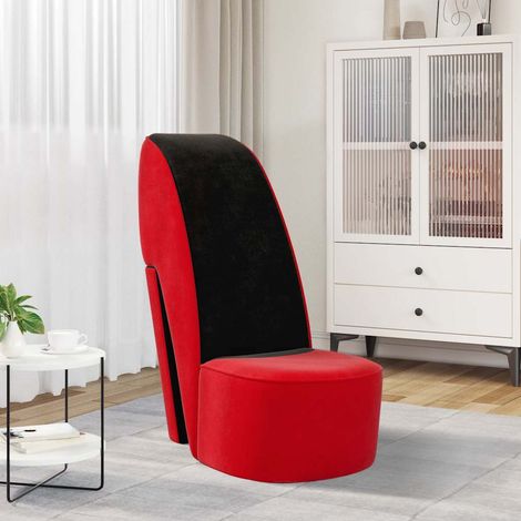 vidaXL Chaise en forme de talon haut rouge velours (1/5)