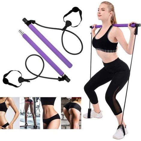 MERKMAK Bande de résistance 5 Kit de Barre de pilate portable , longue barre de résistance - bâton de yoga - barre d\'exercice (1/4)